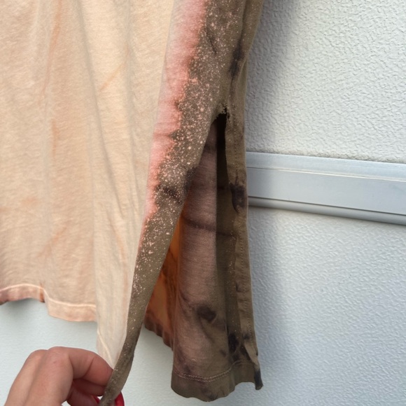 Affliction Standard Series T Shirt Women S Tie Dye Pink Brown Studs Biker Grunge - Picture 5 of 12